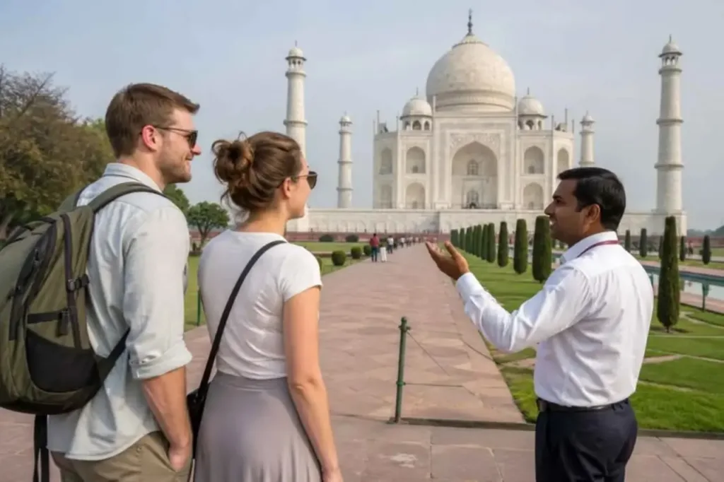 Guest with Indian Tour Guide