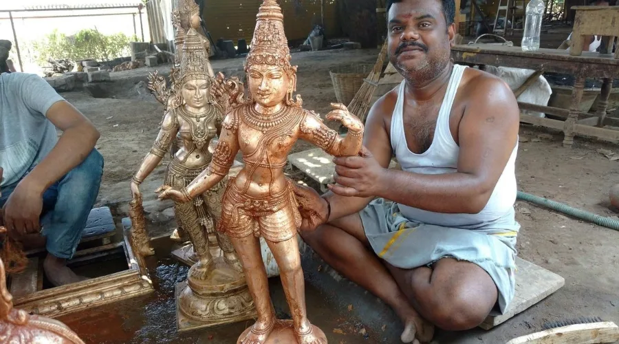 Bronze Sculpure workshop Swamimalai Tamil Nadu